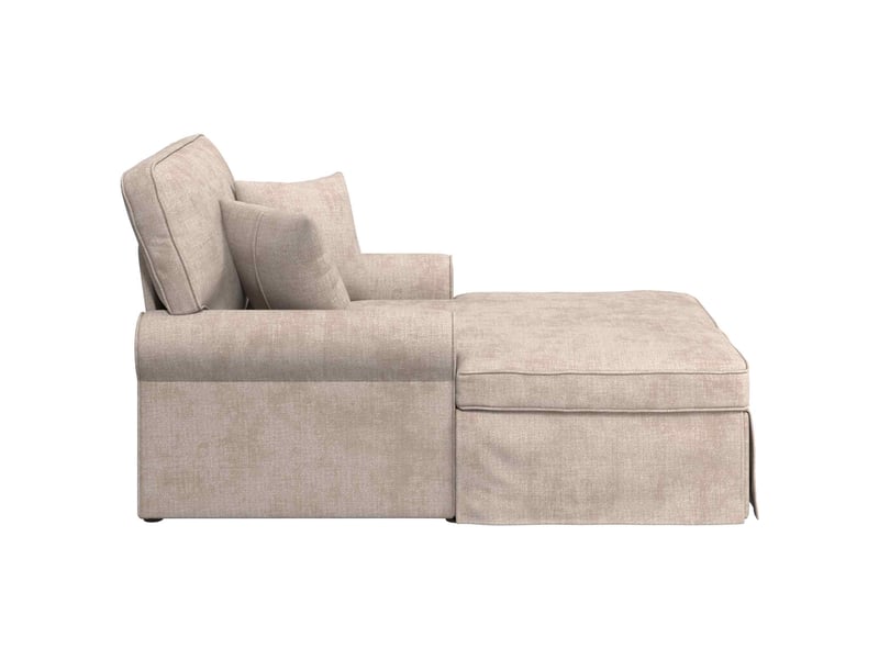  Vidaxl chaise lounge avec jupe beige 157 x 91 x 91 cm ares  - Conforama E