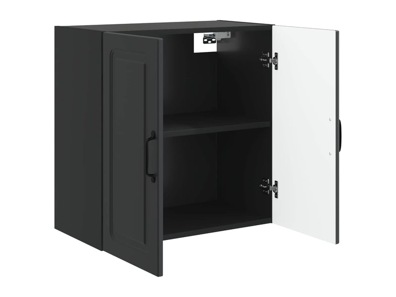  Armoire murale salon, meuble de rangement 59 x 31 x 60 cm bois d'ingénierie noir shl6591  - Conforama C