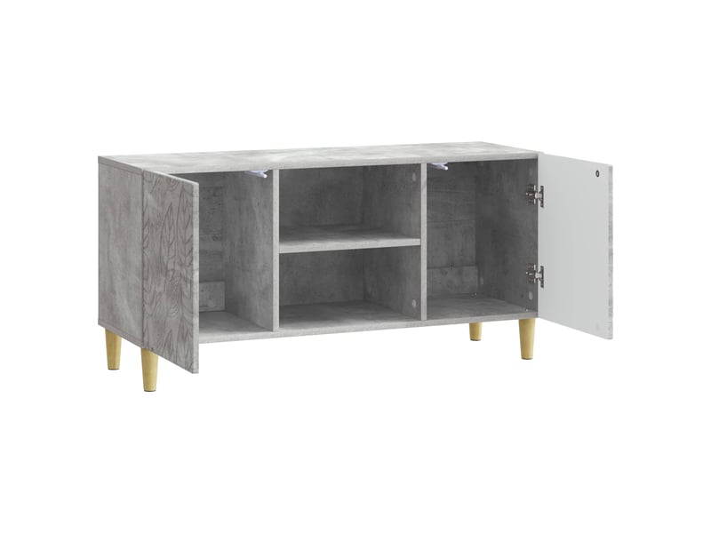  Meuble tv - banc tv - meuble de rangement 102 x 34,5 x 50 cm gris béton bois d'ingénierie  - Conforama D