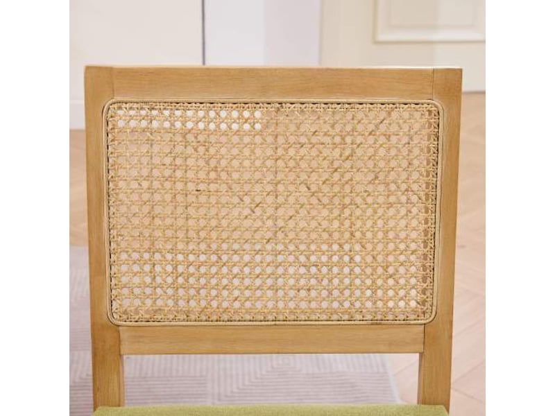 Chaises en rotin – lot de 2, dossier cannage, campagne mi-siècle, cadre bois naturel, vert olive – réf 2883ol - Conforama D