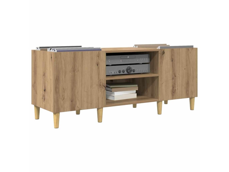  Meuble à vinyles, meuble de rangement salon 121 x 38 x 48 cm bois d'ingénierie  - Conforama C
