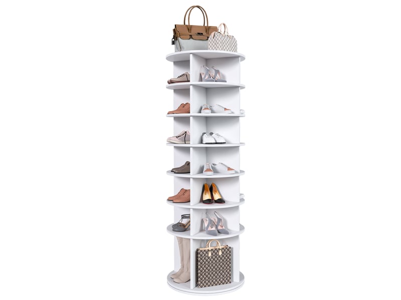  Tour à chaussures 60x60x184 cm rotative 360° pvc blanche  - Conforama A
