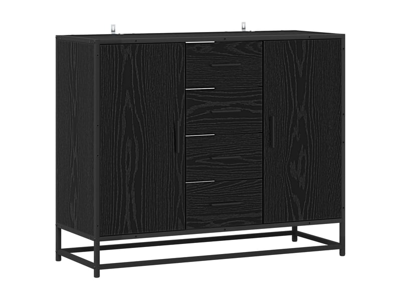  Buffet - bahut - meuble de rangement chêne noir 92 x 35 x 76 cm bois d'ingénierie  - Conforama A