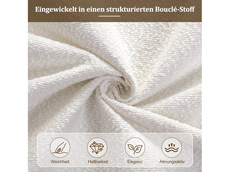  Lit double 180x200 cm avec sommier à lattes, pieds en bois blanc sans matelas  - Conforama D