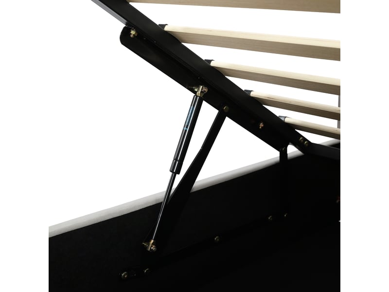  Lit coffre 90x200 cm en velours avec rangement hydraulique, lit enfant rembourré avec bordures sécurisées et poche de rangement - gris  - Conforama E