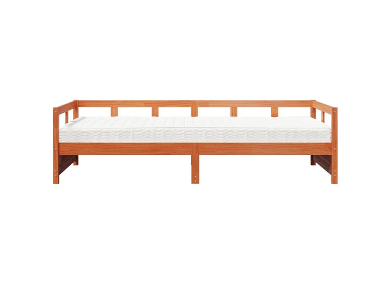 Lit simple- lit adulte - lit de jour avec matelas marron 80x200 cm bois pin massif - Conforama B