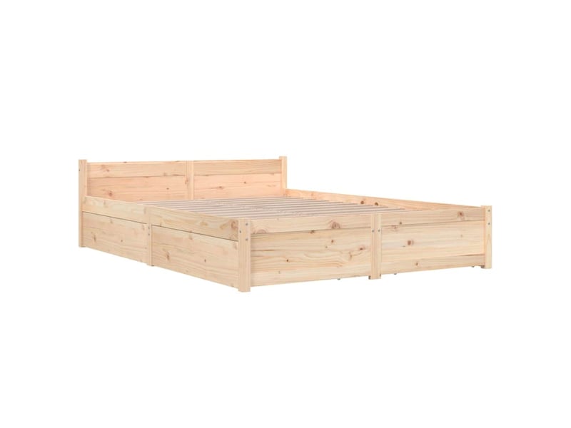  Lit double- lit adulte -  cadre de lit sans matelas avec tiroirs 120x200 cm  - Conforama C