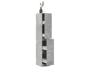 Meuble de rangement, armoire d'apothicaire gris béton 30x41x174,5 cm bois ingénierie