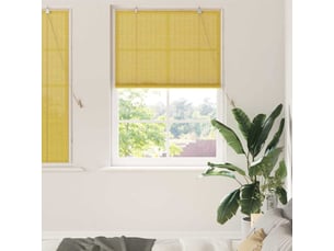 Store enrouleur, store à rouleau jaune 120 x 160 cm bambou cf45268
