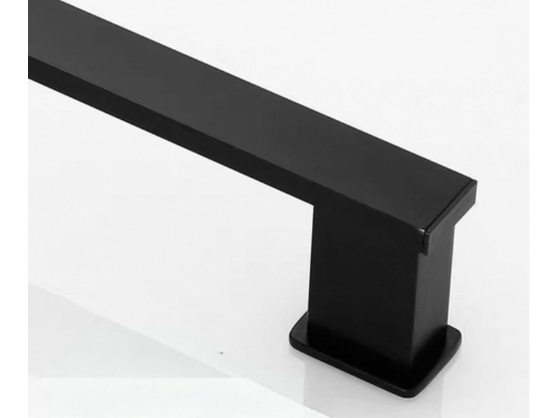  Porte-serviettes mural space square en aluminium avec double tige, noir, 40 cm (double usage, sans perçage) - noir  - Conforama E