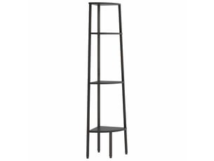 Étagère d'angle 4 niveaux noir 45,5x31,5x150 cm