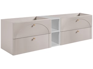 Meuble sous-vasque suspendu aura 180 cm avec étagère blanche cachemire mat g