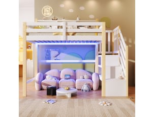 Lit mezzanine 90x200 cm <strong>OKWISH</strong>  <strong></strong> coloris bicolore