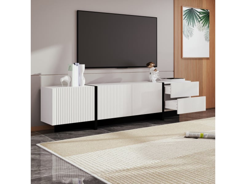  Meuble tv - 190 cm meuble tv avec - 3 portes - 2 tiroirs  - Conforama B