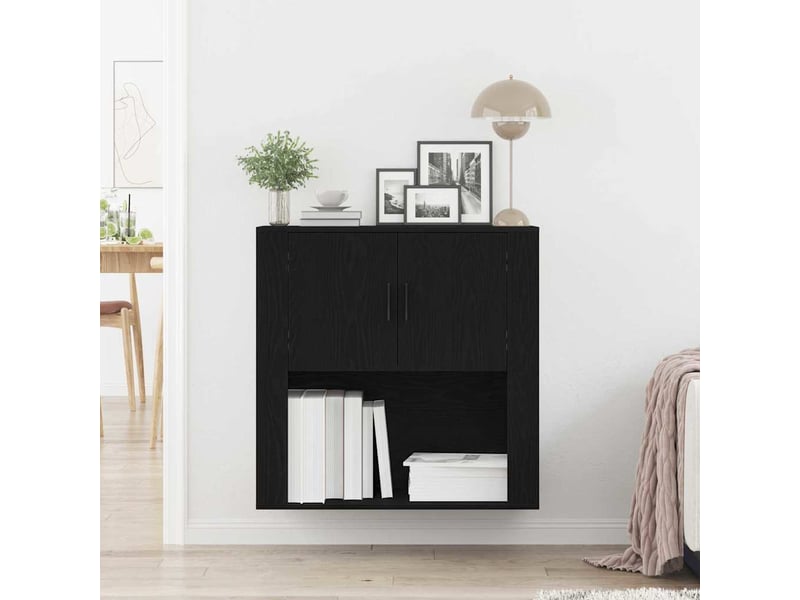  Meuble mural, armoire de rangement chêne noir 80x33x80 cm bois d'ingénierie shl59234  - Conforama D