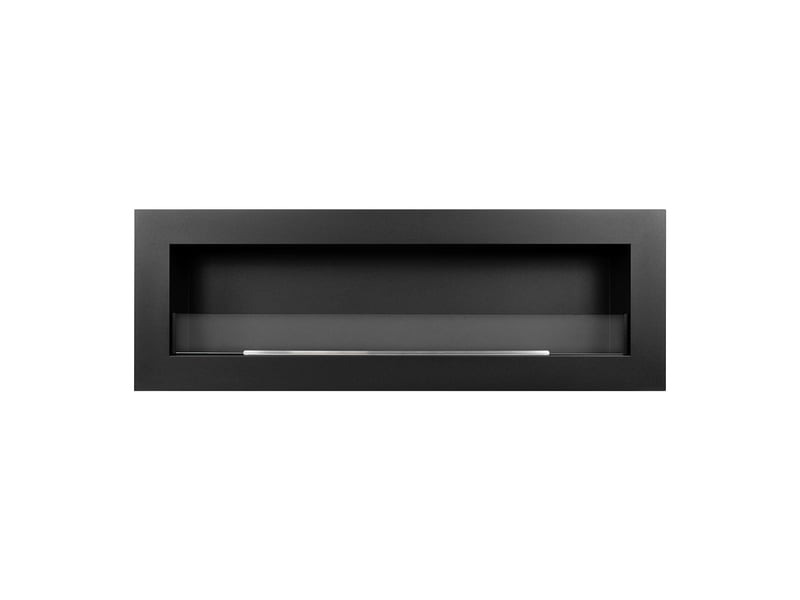  Cheminée murale bioéthanol siena 120 - 120 x 41 x 15 cm avec brûleur de 1,25 l en acier noir  - Conforama E