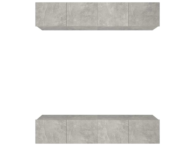  Lot de 4 meuble tv bas salon gris béton 80x30x30 cm bois d'ingénierie shl78782  - Conforama A