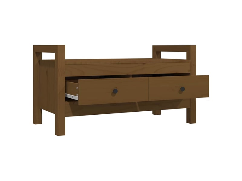  Banc d'entrée, banc interieur marron miel 80x40x43 cm bois de pin massif  - Conforama C