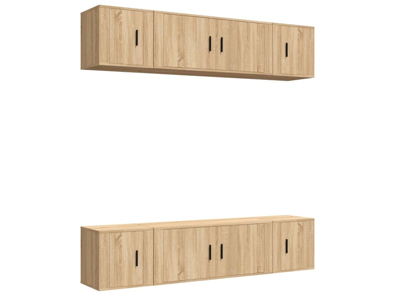  Ensemble de meubles tv 6 pcs chêne sonoma bois d'ingénierie shl33832  - Conforama A