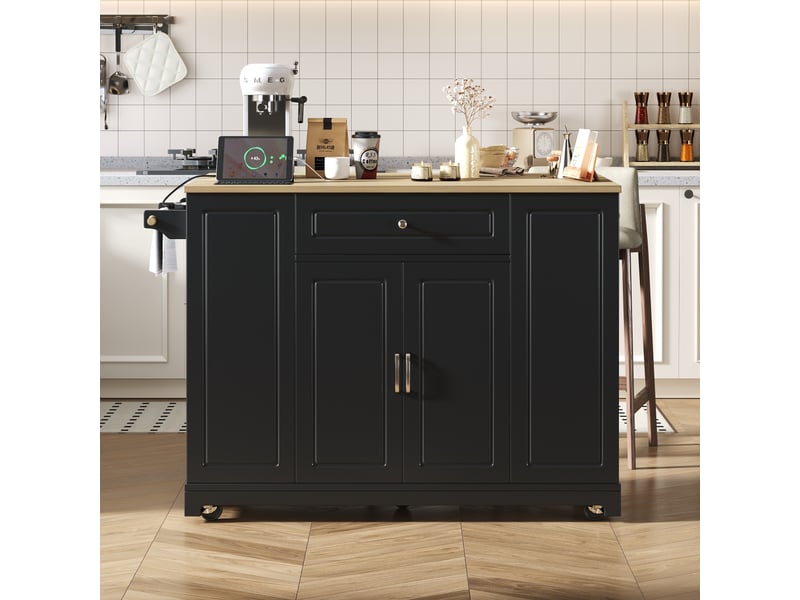 Desserte 3 portes 2 tiroirs coloris noir mdf desserte noir - Conforama D