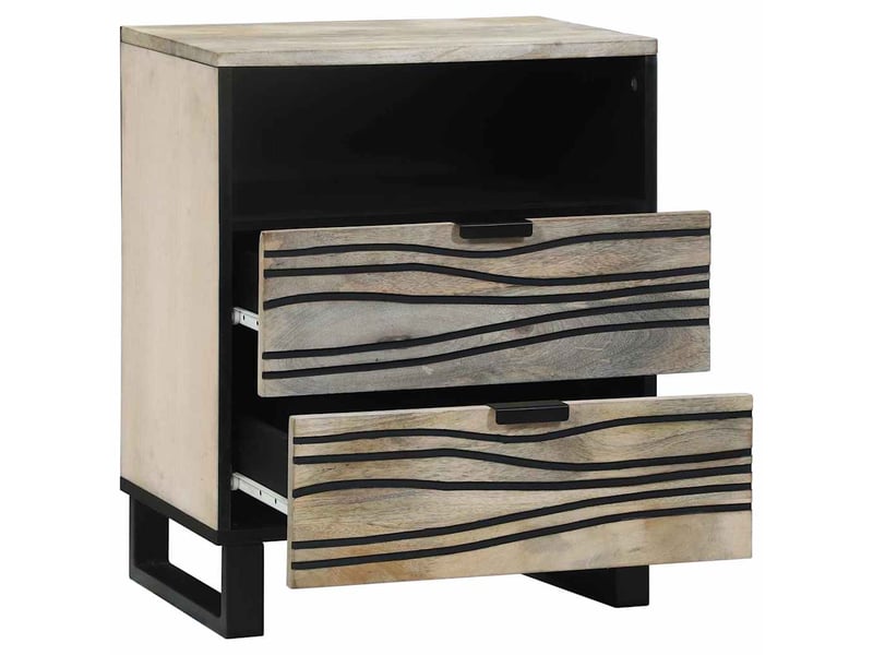  Table de chevet - cabinet de chevet - table de nuit blanc 50 x 33 x 62 cm bois d'ingénierie  - Conforama A