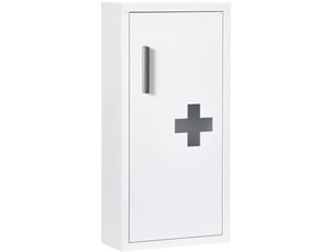 Armoire à pharmacie murale 30 x 12 x 60 cm blanche en acier, 3 compartiments avec fermeture magnétique
