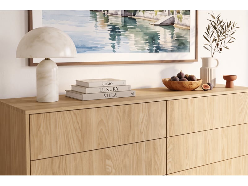  Sumba - buffet 153 cm mélaminé chêne clair  - Conforama E