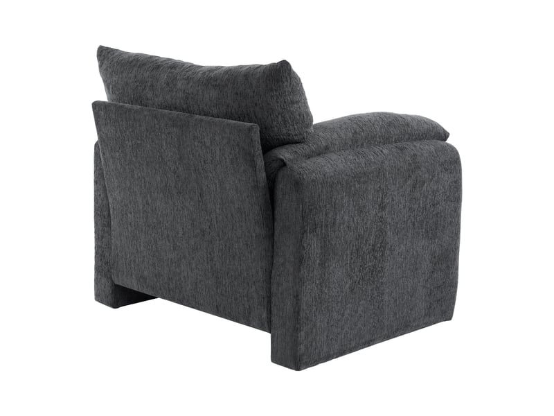  Fauteuil 96x82x84 cm, fauteuil de détente, canapé une place, accoudoirs confortables, mousse+tissu chenille, gris  - Conforama D