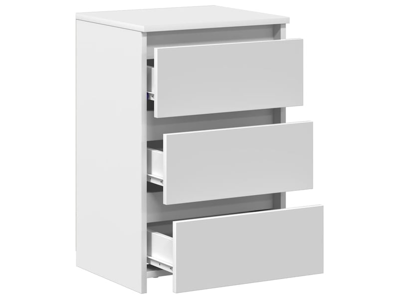  Lot de 2 tables de chevet - cabinet de chevet - table de nuit blanc 40x35x62,5 cm bois d'ingénierie  - Conforama D