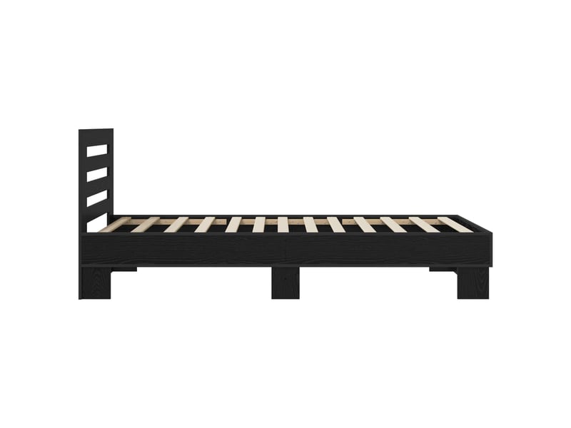  Lit simple- lit adulte -  cadre de lit avec tête de lit chêne noir 80 x 200 cm  - Conforama D
