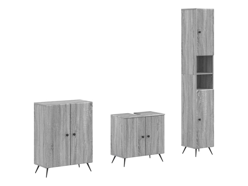  Ensemble de meuble de salle de bain 3 pièces breda sonoma gris cf63361  - Conforama A