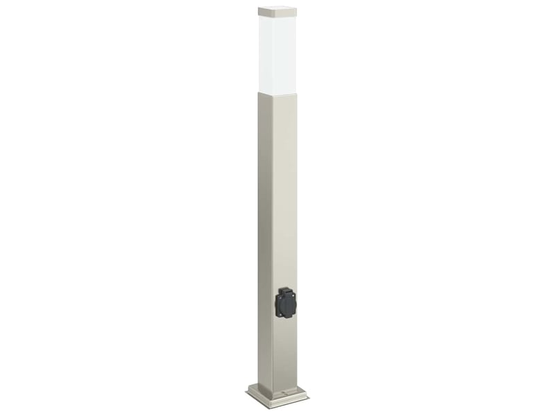  Lot de 3 borne lumineuse avec sortie 80 cm acier inoxydable ip44 shl90150  - Conforama D