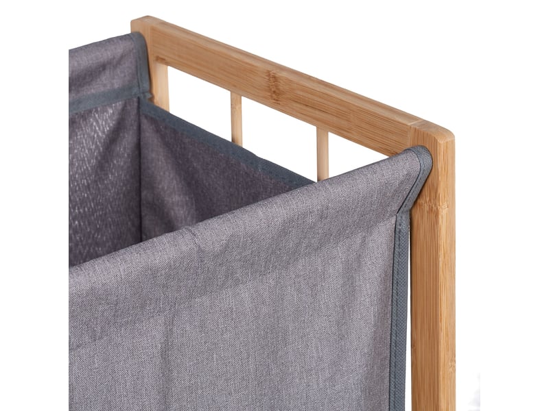  Meuble à linge moderne pratique rangement salle de bain 30 l en bambou naturel 13_0013941  - Conforama B