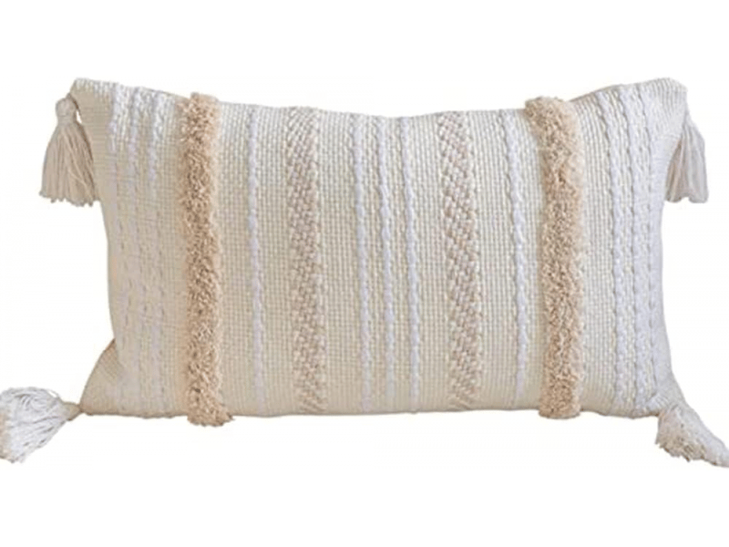  Housses de coussin décoratives modernes, géométriques et simples, en tricot, beiges, pour canapé et salon, 50 x 30 cm  - Conforama A