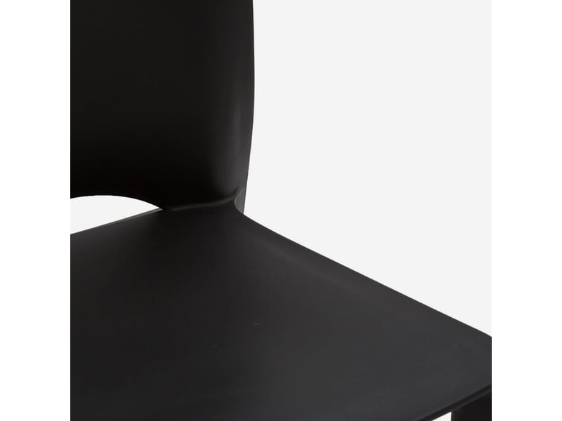  Lot de 4 chaises empilables en polypropylène lione - noir  - Conforama E