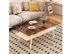 Table basse rectangulaire coloris bicolore MEUBLIV - 58 cmx98 cm