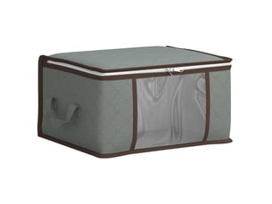 Boîte de rangement avec fenêtre latérale transparente gris shl79017
