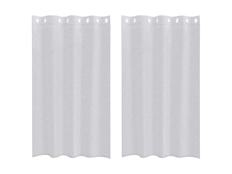  Lot de 2 rideaux en voile, voilage gris clair 175 x 140 cm polyester cf43910  - Conforama A