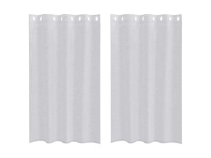 Lot de 2 rideaux en voile, voilage gris clair 175 x 140 cm polyester cf43910
