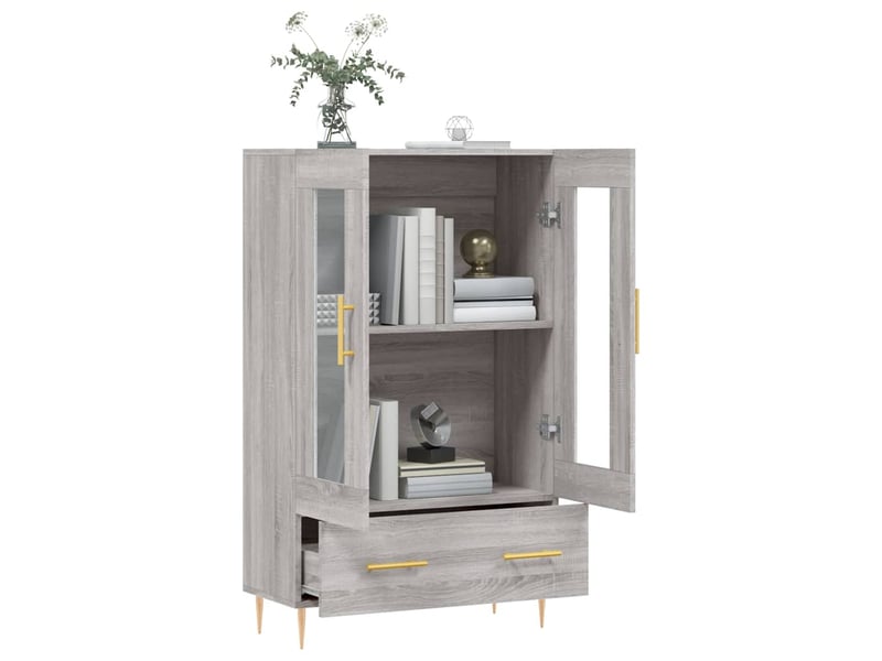  Buffet haut - bahut - meuble de rangement sonoma gris 69,5x31x115 cm bois d'ingénierie  - Conforama D