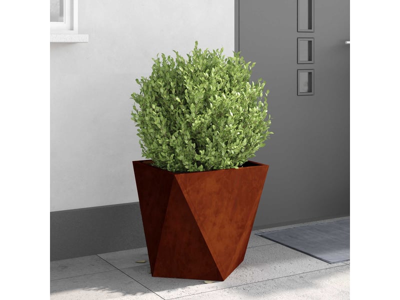  Jardinière - bac à fleurs rouillé 50 x 50 x 50 cm acier patiné  - Conforama D