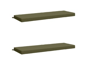 Lot de 2 coussins de banc, coussins d'assise soest 100 % polyester vert olive cf57592