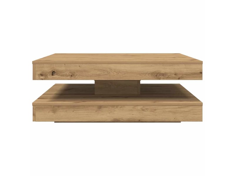  Table basse - table de salon - table à thé rotative à 360 degrés chêne artisanal 90x90x34,5 cm  - Conforama E