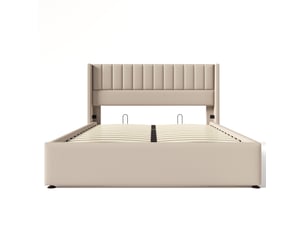 Lit coffre 160x200 cm TCQPZ   coloris beige