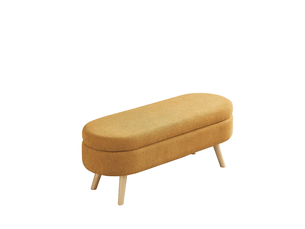 Banc de rangement 110 x 40 x 42 cm jaune en chenille, coffre ventilé avec pieds antidérapants pour entrée