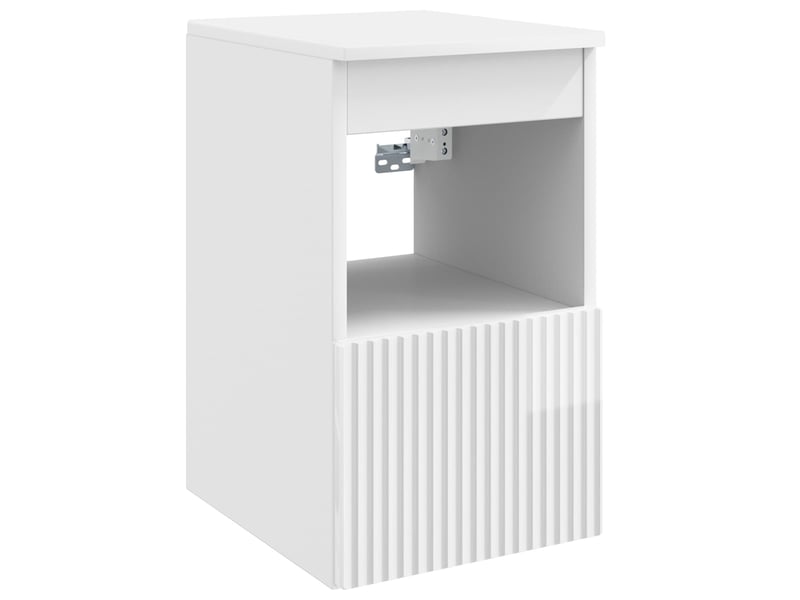  Armoire de salle de bain, meuble de rangement blanc brillant 30x44.5x50 cm  - Conforama A