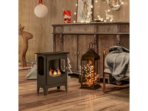 Cheminée à l'éthanol sur pieds style contemporain avec réservoir 1,2lenviron couverture 25 m² noir 39 x 26 x 54 cm