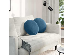 Lot de 2 coussins de siège, coussins décoratifs bleu ø 40 x 13 cm velours cf59924