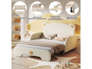 Lit gigogne 140x200 cm <strong></strong>  <strong>Beige</strong> coloris beige