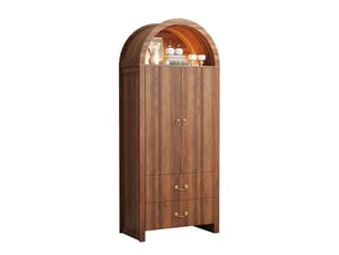 Armoire 2 porte(s) battante  2 tiroir(s) <strong>LEYTN</strong> <strong></strong> coloris bois foncé largeur 76 cm